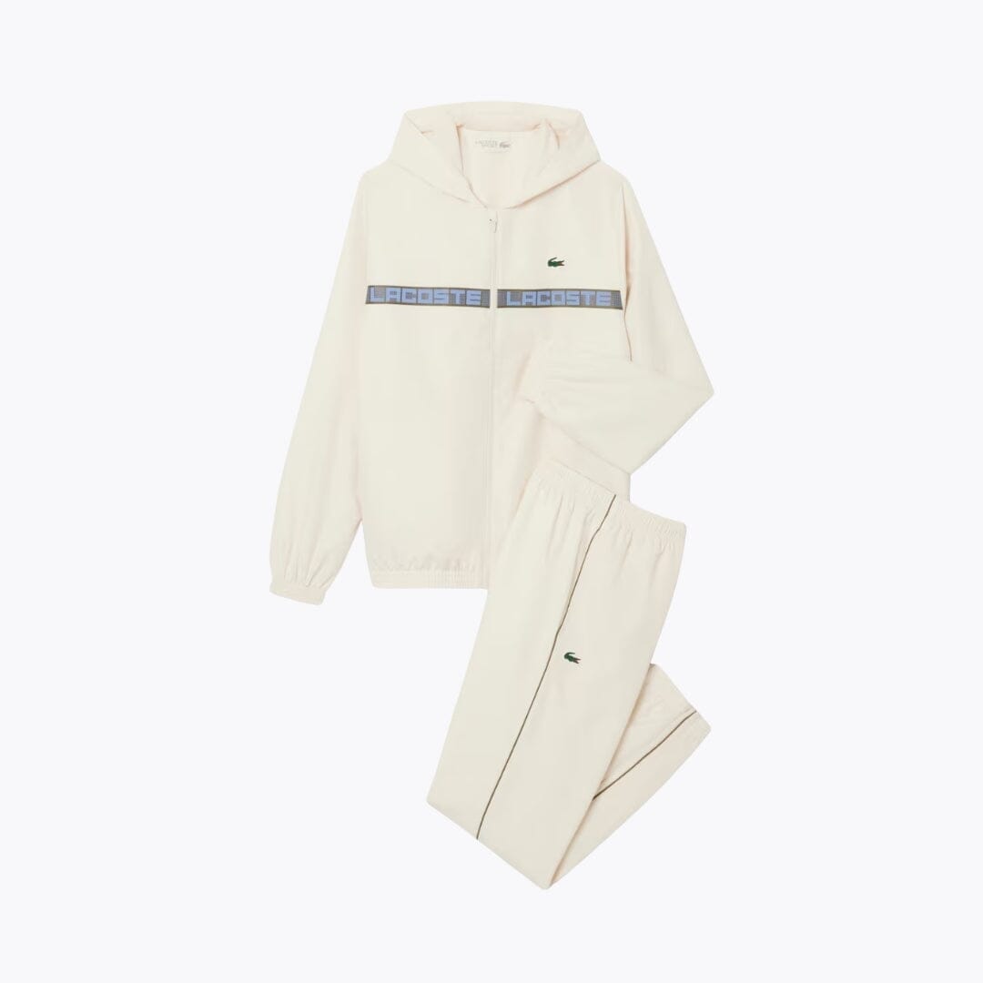 LC Logo Stripe Tennis Tracksuit Lacoste Aurev White S 