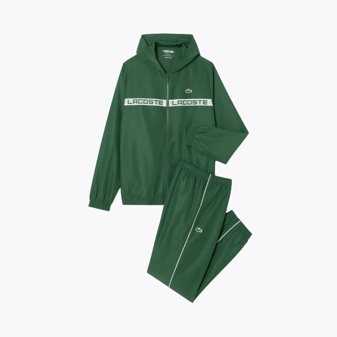 LC Logo Stripe Tennis Tracksuit Lacoste Montevaro Green S 