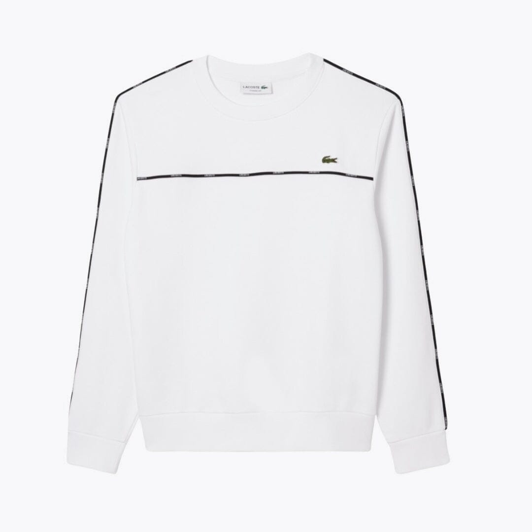 LC Logo Trim Fleece Sweatshirt Lacoste Luxvian White S 