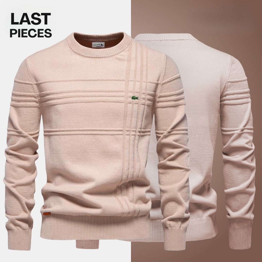LC Men's Textured Sweater (Clearance) Lacoste Luxvian Beige S 