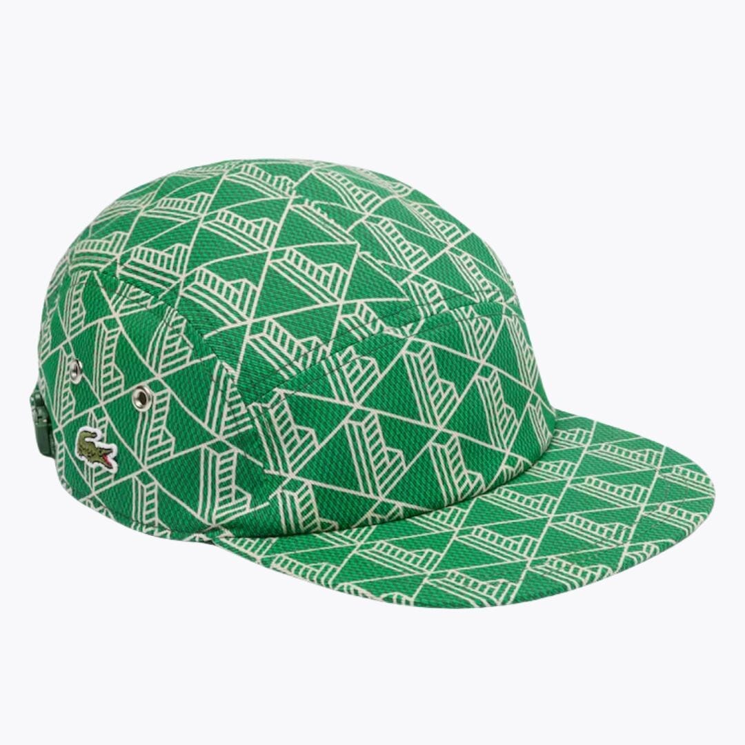 LC Printed Twill Jockey Cap Lacoste Montevaro Green / beige 