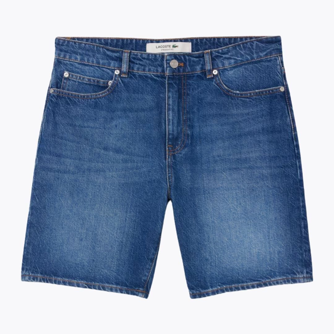 LC Straight Fit Denim Bermuda Shorts Lacoste Montevaro Denim blue S 