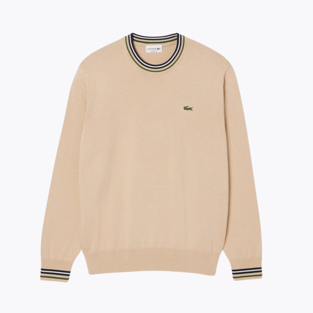 LC Striped Cotton Jersey Sweater Lacoste Luxvian Beige / blue S 