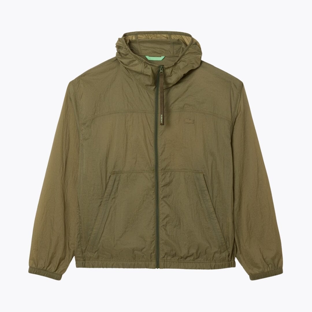 LC Water-Repellent Packable Nylon Jacket Lacoste Luxvian Khaki green S 
