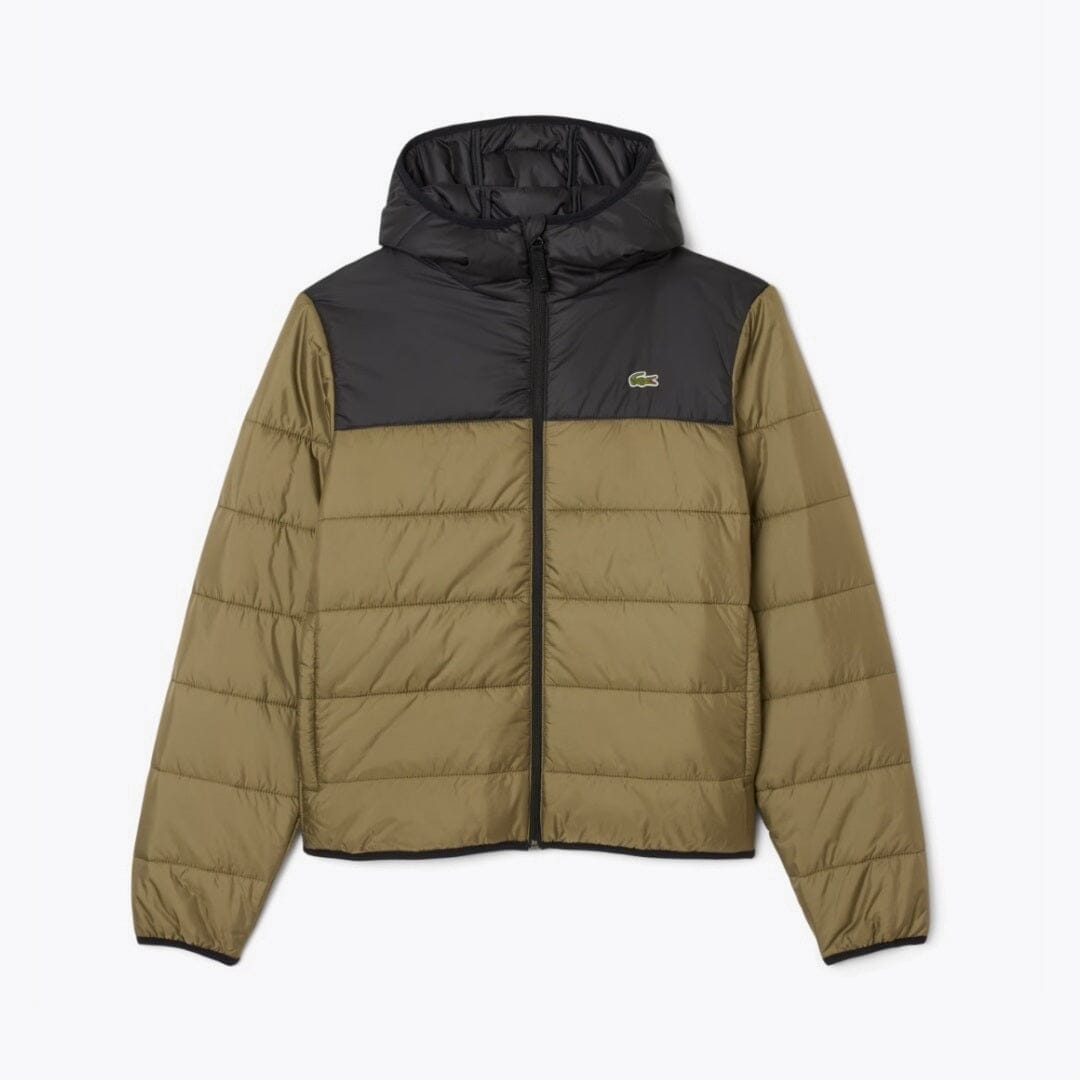 LC Water-Repellent Quilted Puffed Jacket Lacoste Montevaro Khaki Green S 