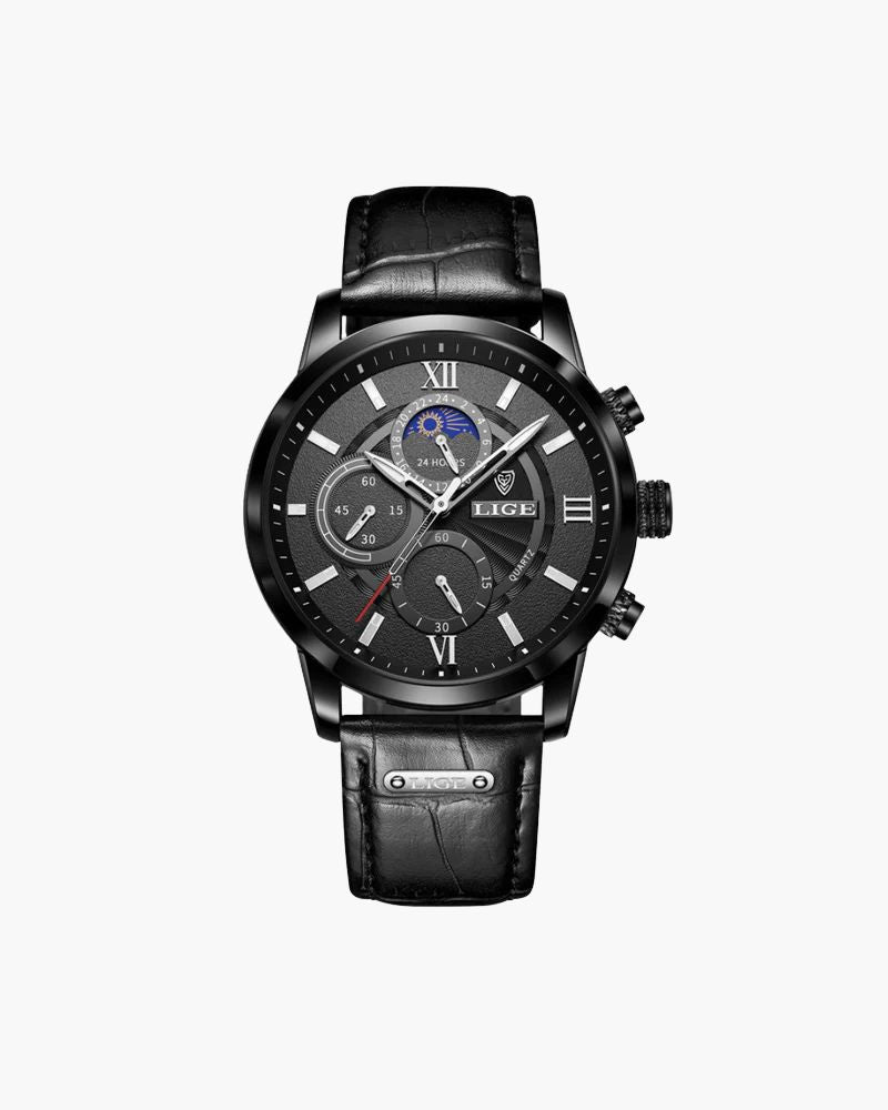 Lugano Classic Uhr (Wasserdicht) Luxvian Voll Schwarz 