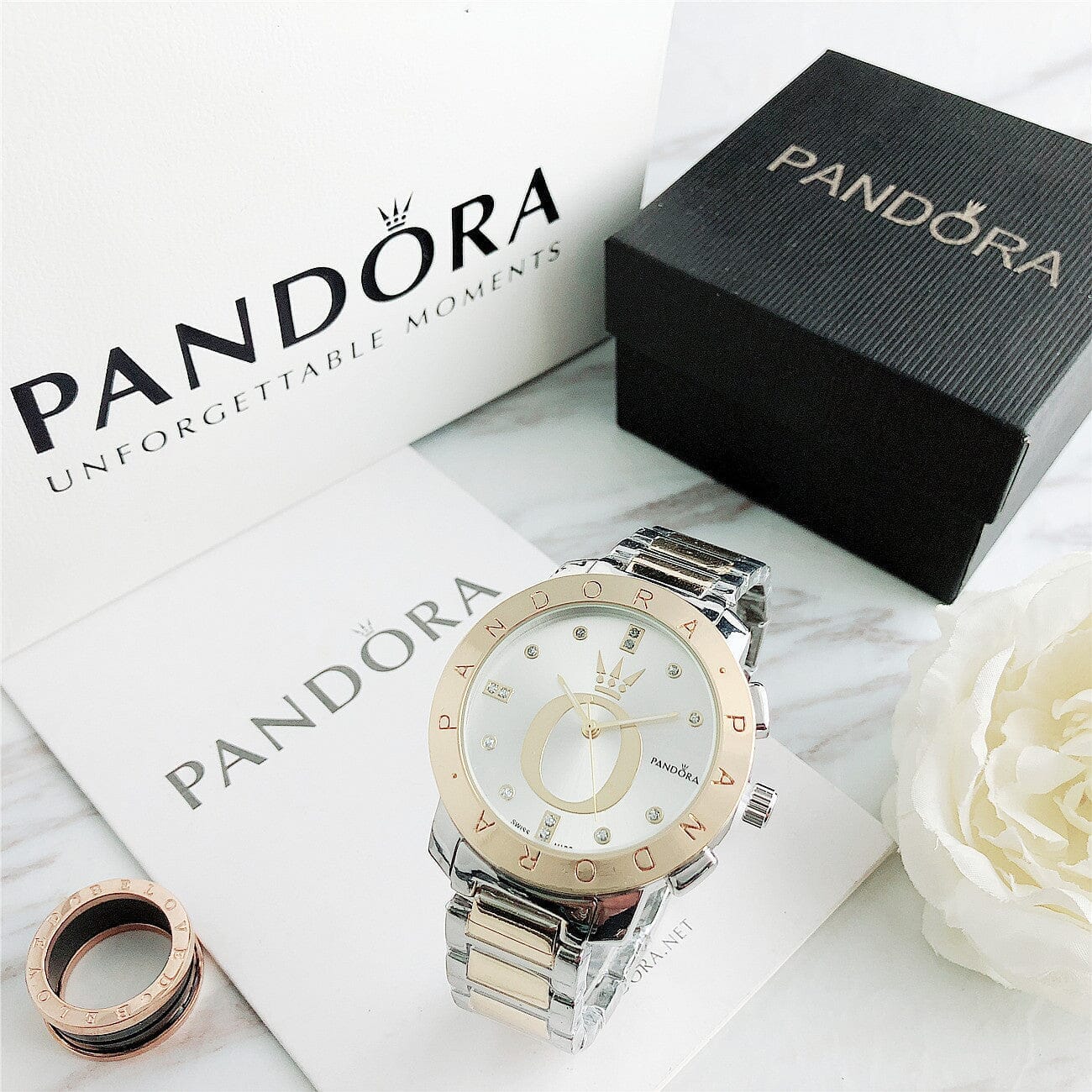 P A N D O R A Flyt Glamour Pandora Luxvian Gold White 