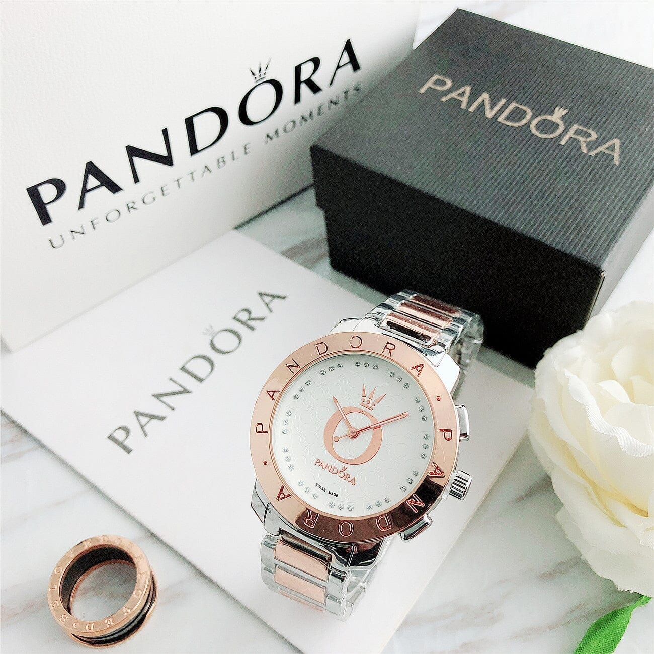 P A N D O R A Valentine's Pandora Montevaro Rose White 