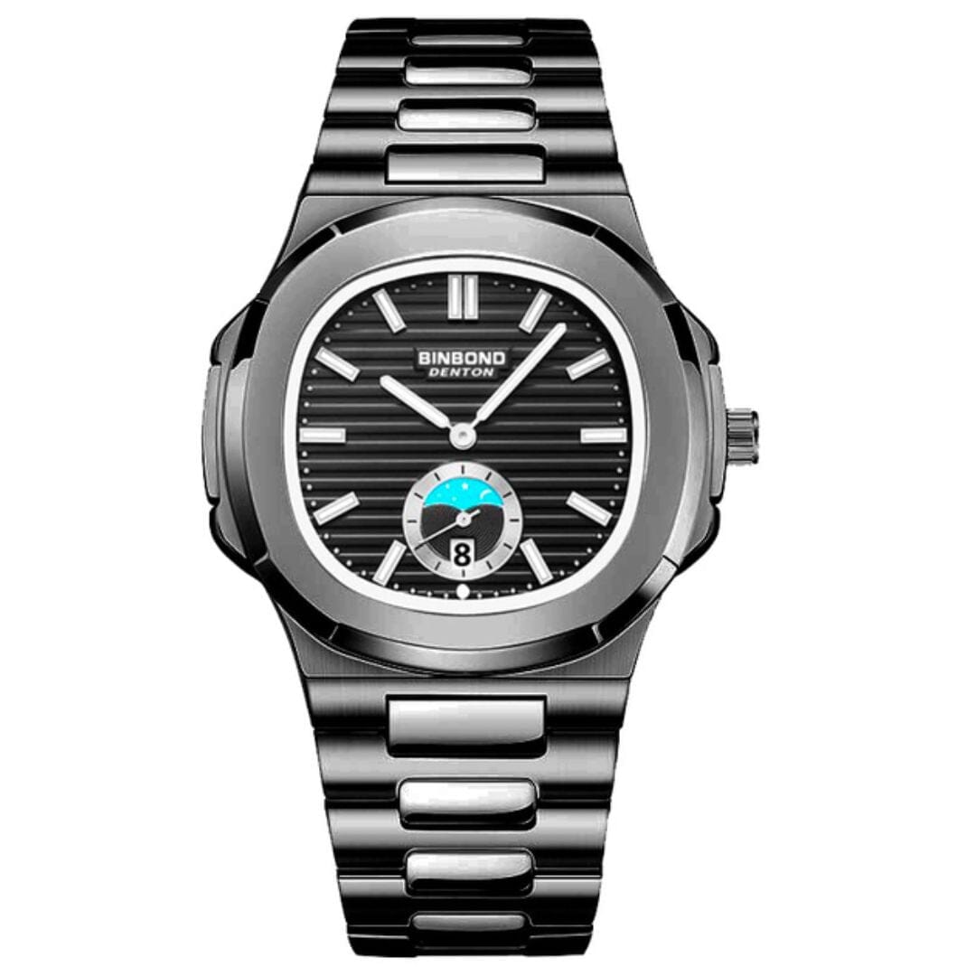 POEDAGAR Watch Nautilus Carbon Poedagar Luxvian Nautilus Carbon Black 