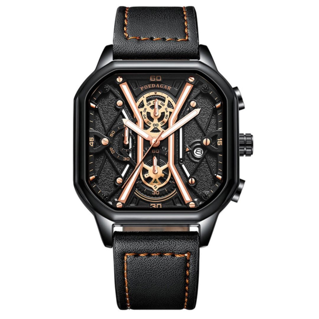 POEDAGAR Watch Regal Elegance Poedagar Aurev Regal Black Gold 