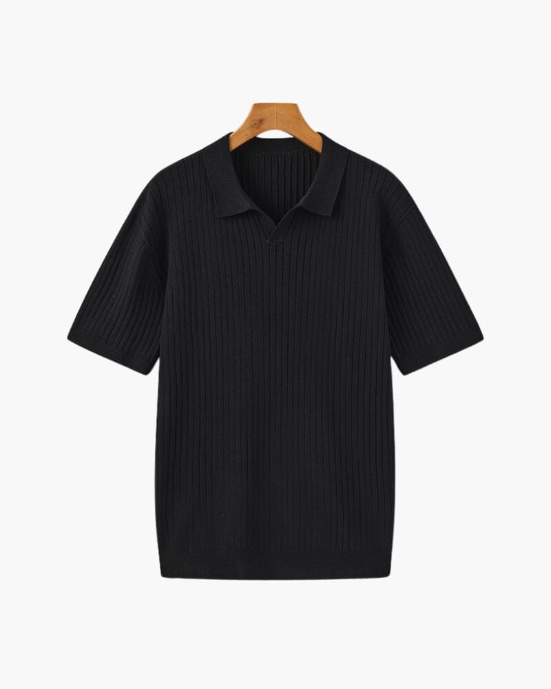 Premium Ripp-Polo Aurev Schwarz XS 