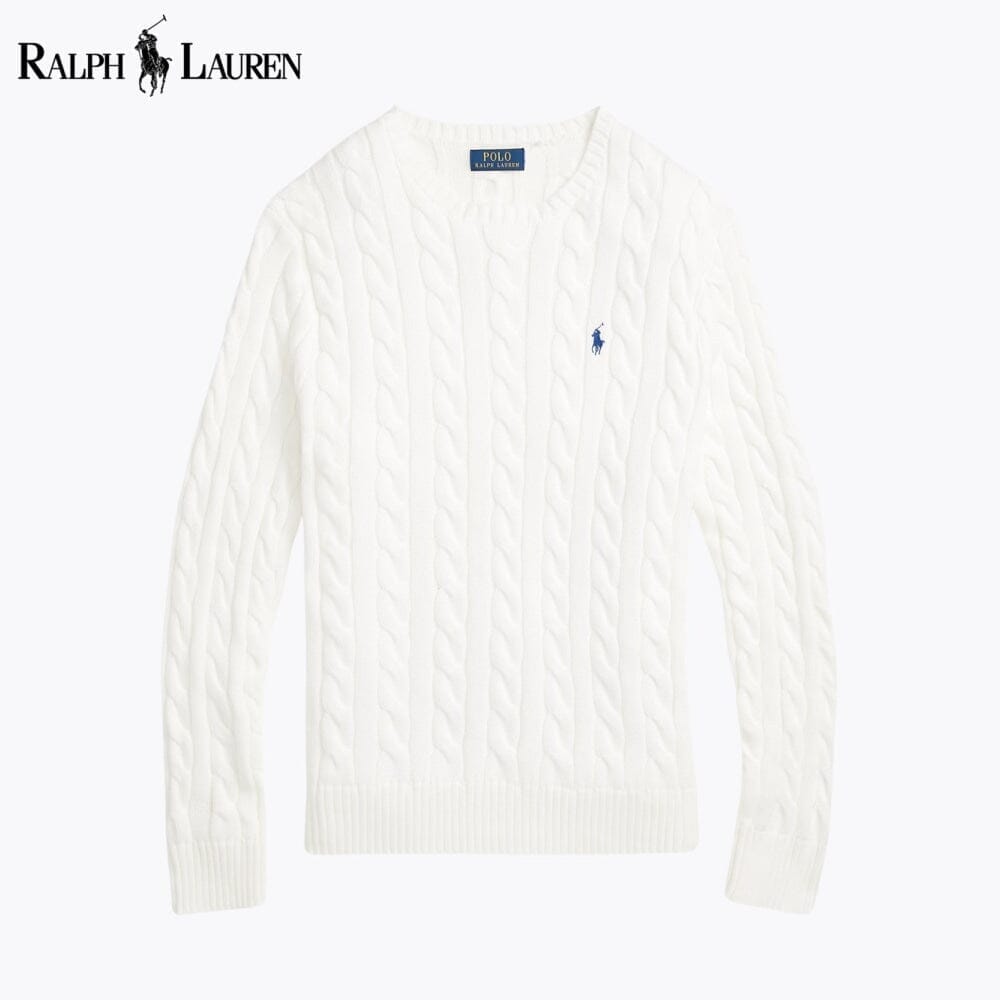 RL Cable-Knit Cotton Jumper Ralph Lauren Luxvian White S 