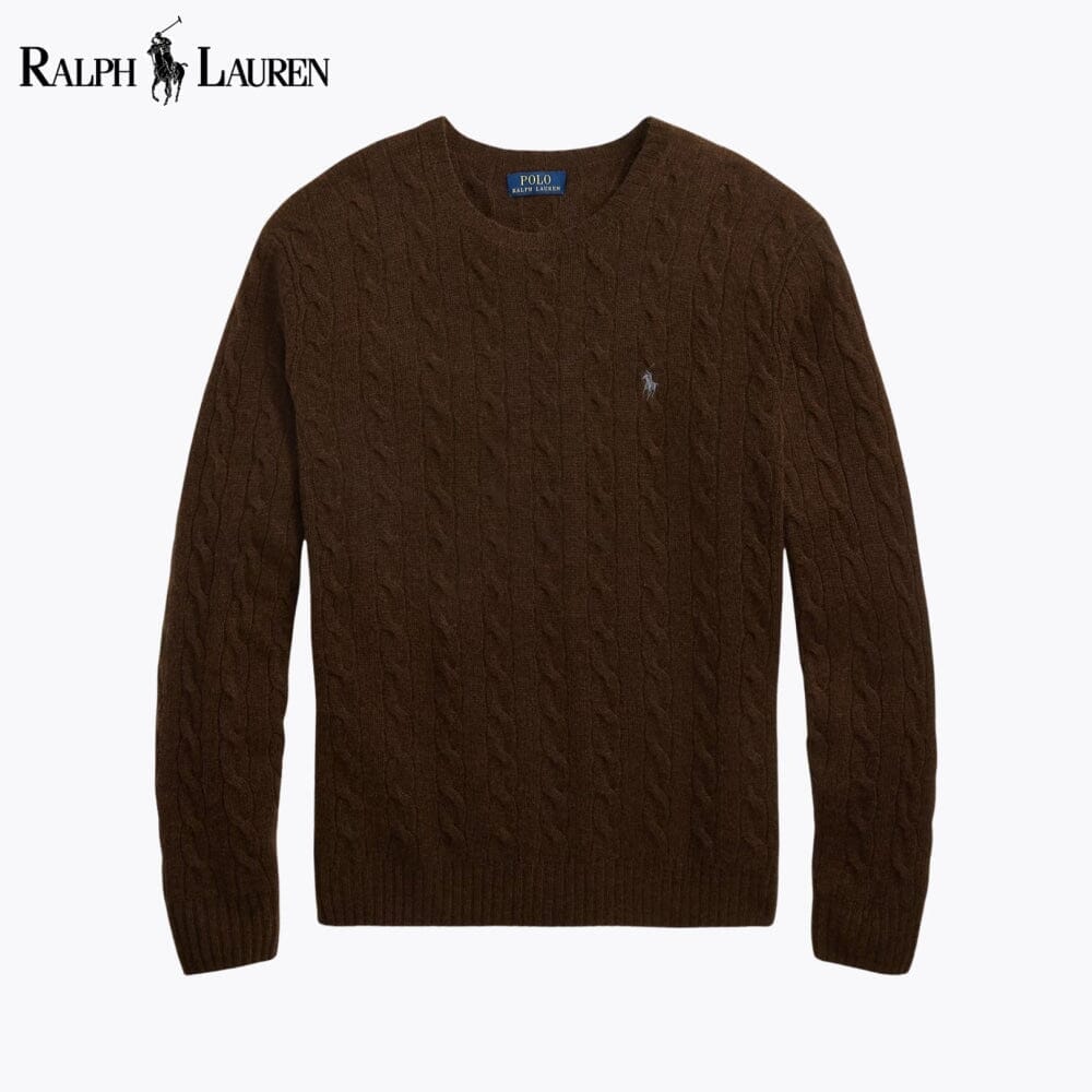 RL Cable-Knit Wool-Cashmere Jumper Ralph Lauren Luxvian Brown S 