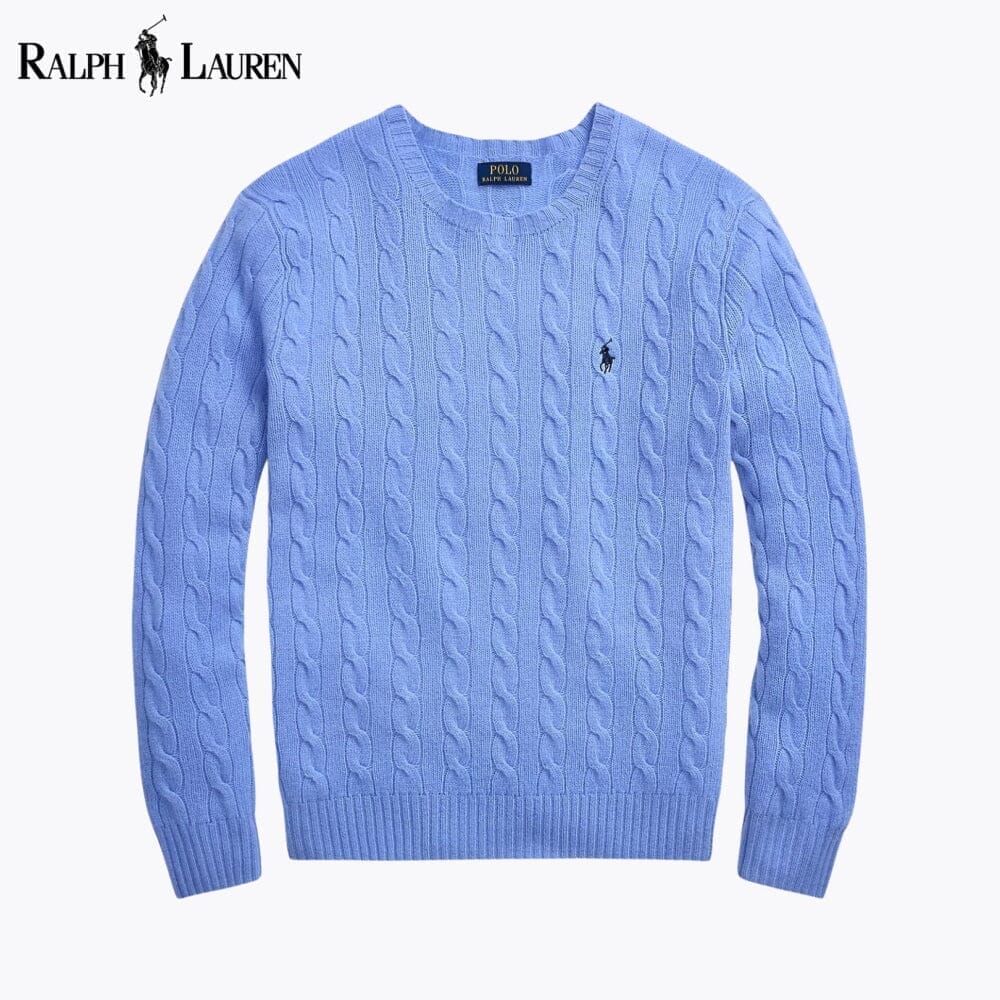 RL Cable-Knit Wool-Cashmere Jumper Ralph Lauren Montevaro Blue S 