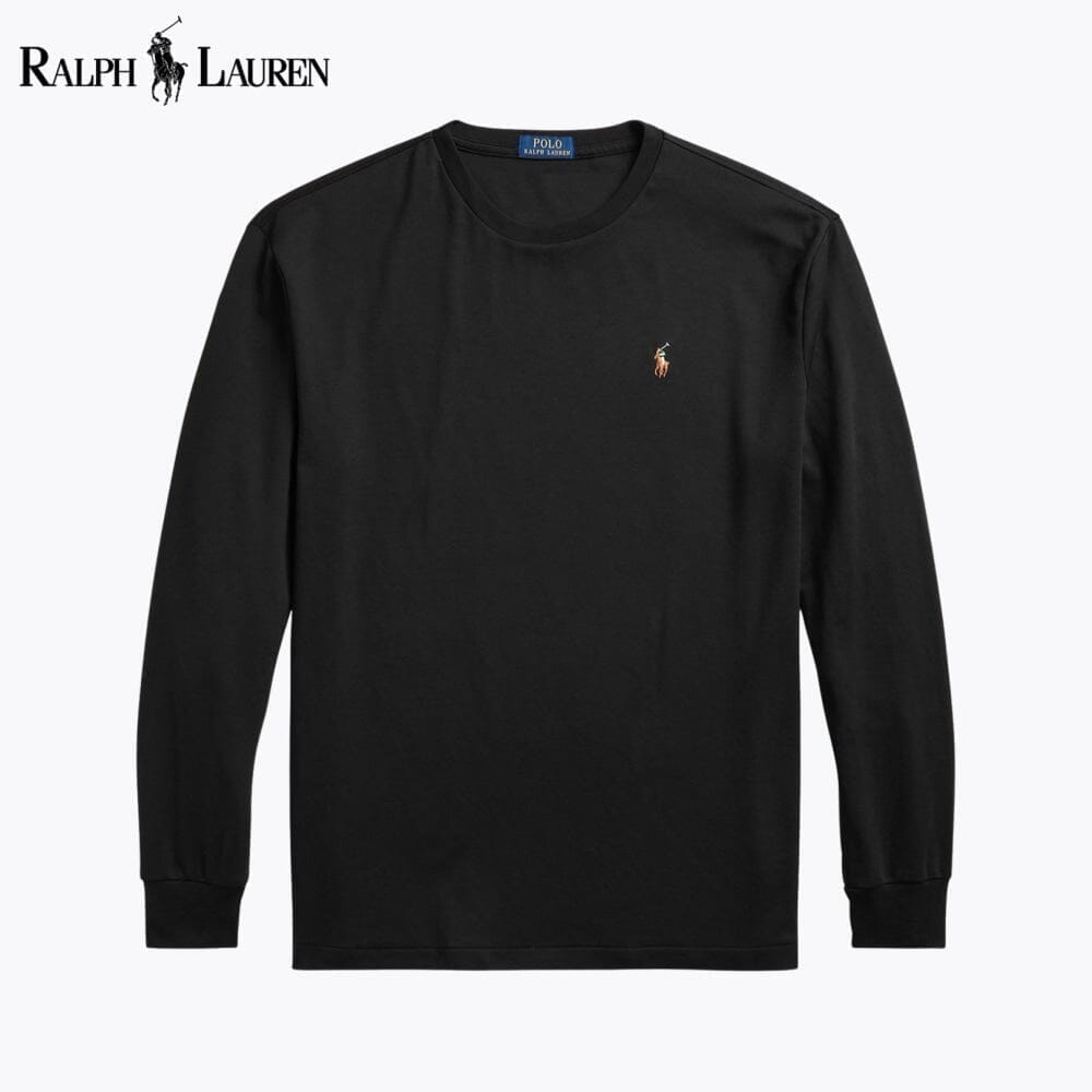 RL Classic Fit Soft Cotton Crewneck T-Shirt Ralph Lauren Montevaro Black S 