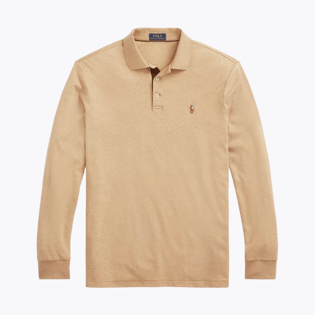 RL Classic Fit Soft Cotton Polo Shirt Ralph Lauren Luxvian Classic Camel Heather S 