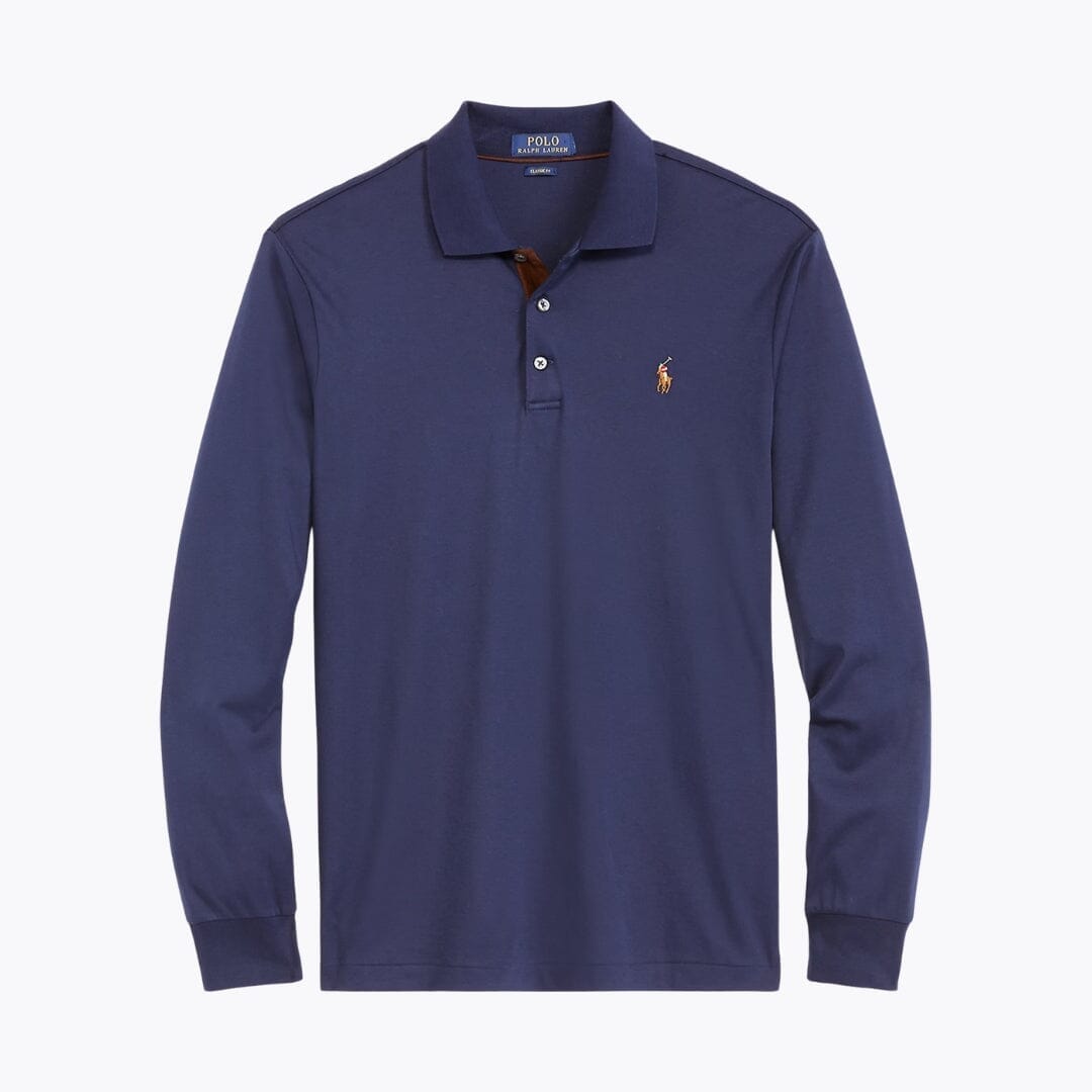 RL Classic Fit Soft Cotton Polo Shirt Ralph Lauren Montevaro Refined Navy S 