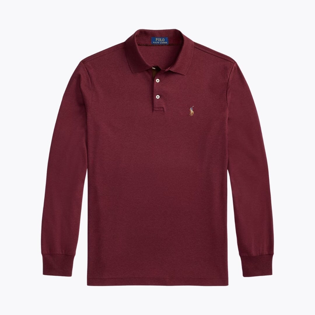 RL Classic Fit Soft Cotton Polo Shirt Ralph Lauren Montevaro Spring Wine Heather S 
