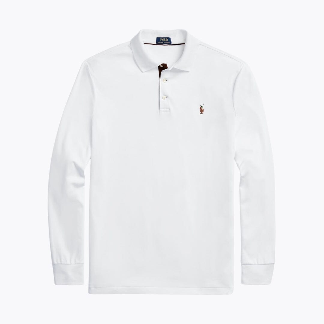RL Classic Fit Soft Cotton Polo Shirt Ralph Lauren Montevaro White S 