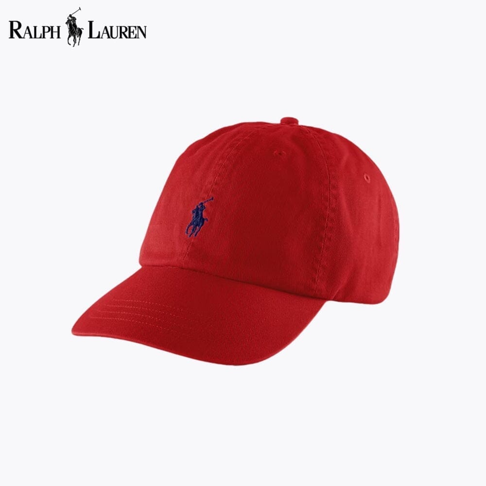 RL Cotton Chino Baseball Cap Ralph Lauren Montevaro Red 