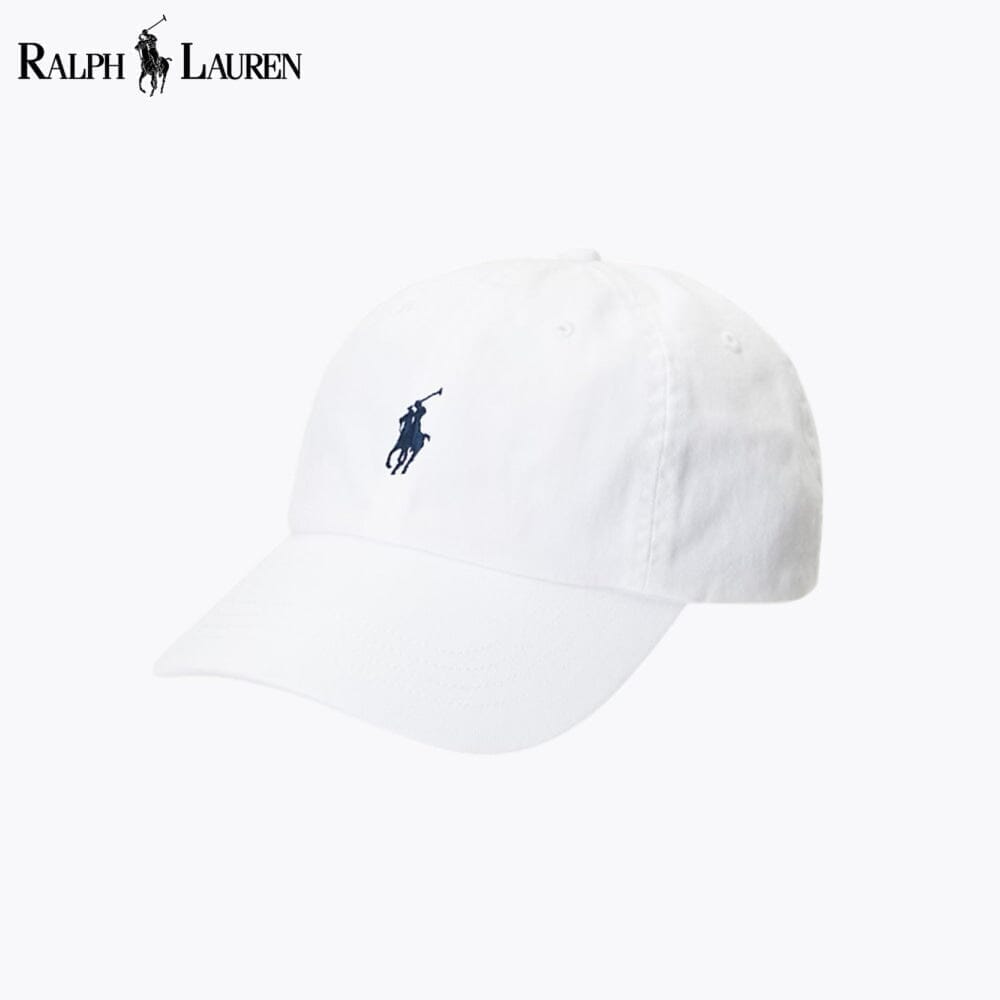 RL Cotton Chino Baseball Cap Ralph Lauren Montevaro White 