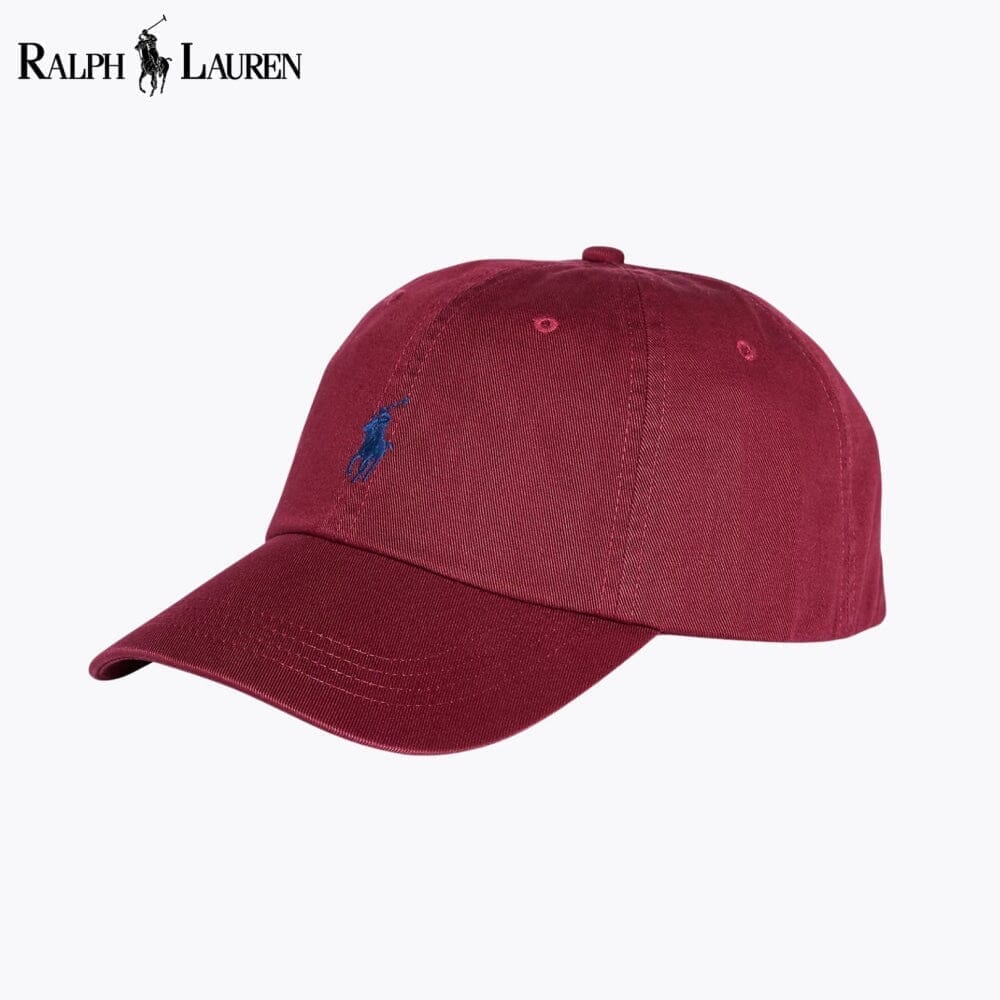 RL Cotton Chino Baseball Cap Ralph Lauren Montevaro Wine 