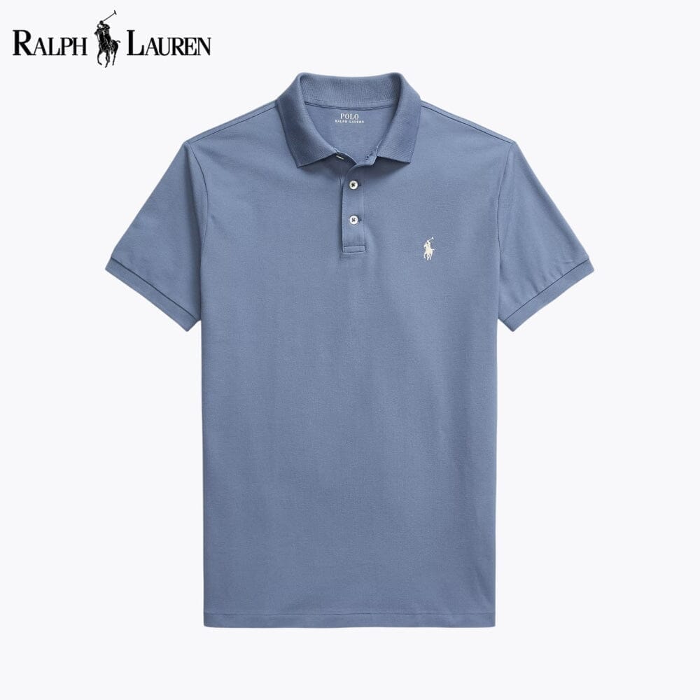 RL Custom Slim Fit Stretch Mesh Polo Shirt Ralph Lauren Montevaro Blue S 