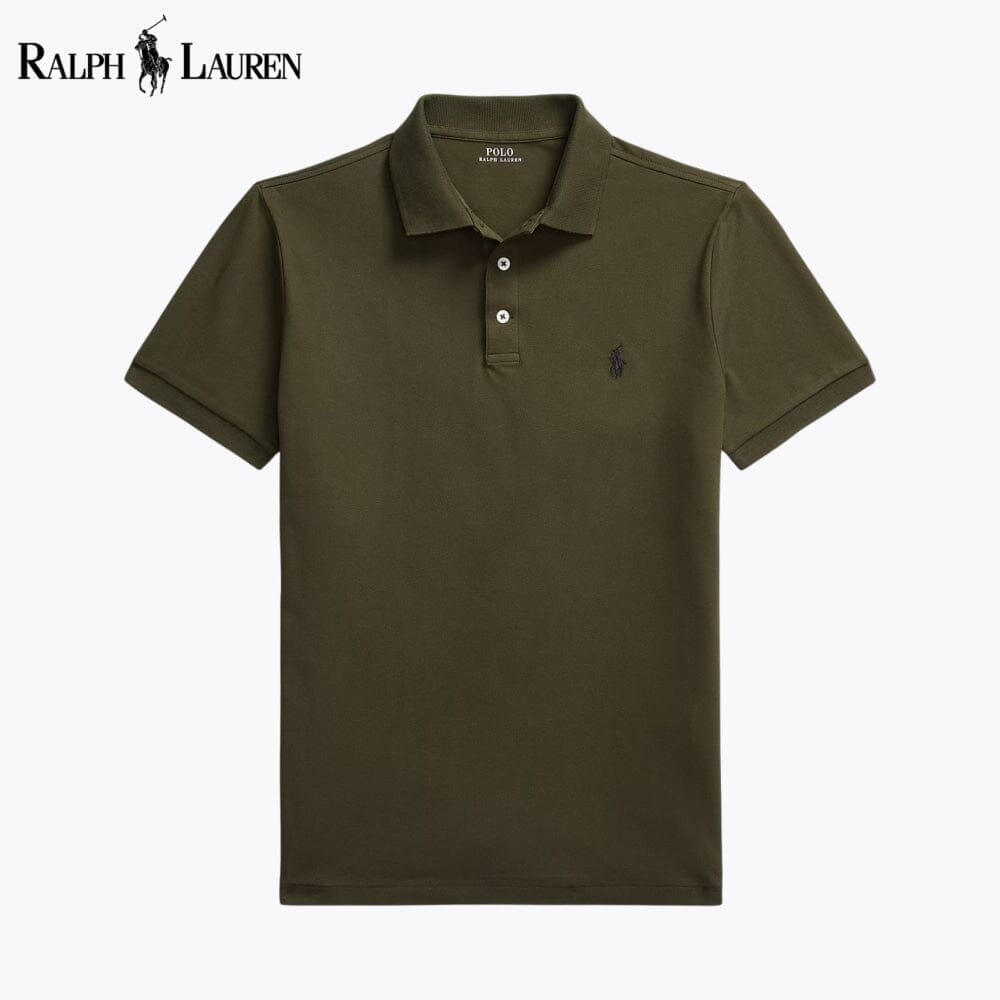 RL Custom Slim Fit Stretch Mesh Polo Shirt Ralph Lauren Montevaro Company Olive S 