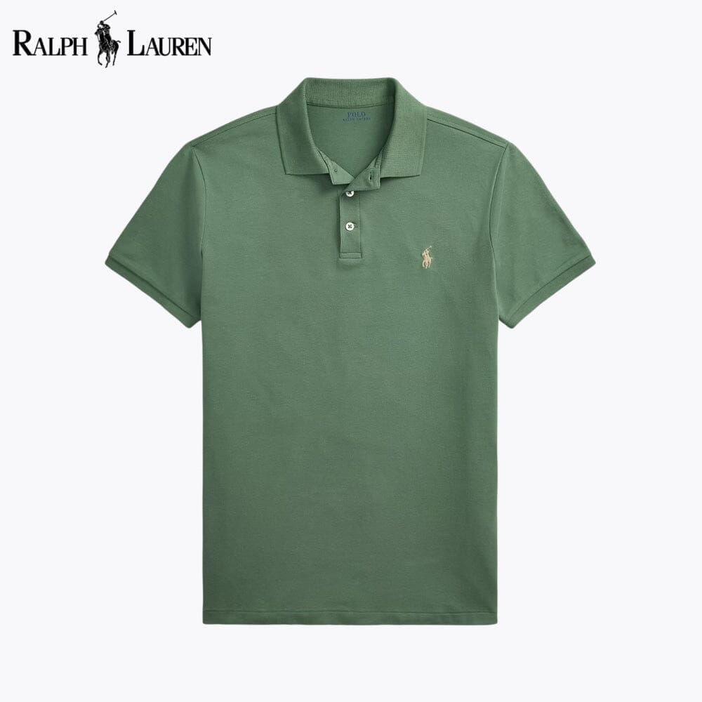RL Custom Slim Fit Stretch Mesh Polo Shirt Ralph Lauren Montevaro Green S 