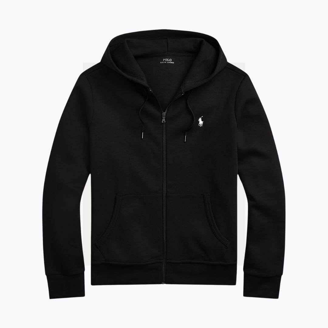 RL Double-Knit Full-Zip Hoodie Ralph Lauren Montevaro Black S 
