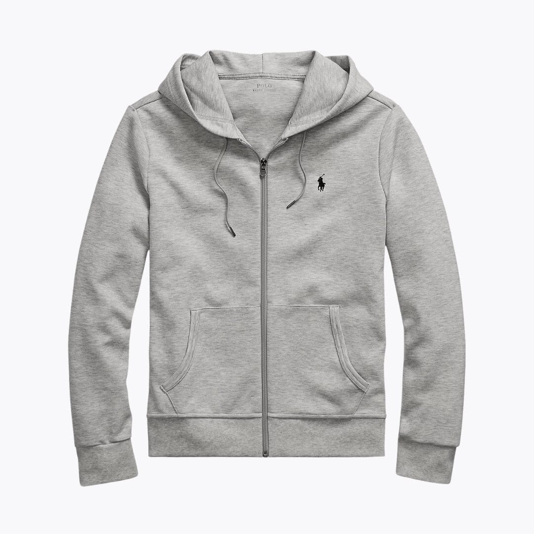 RL Double-Knit Full-Zip Hoodie Ralph Lauren Montevaro Light Sport Heather S 