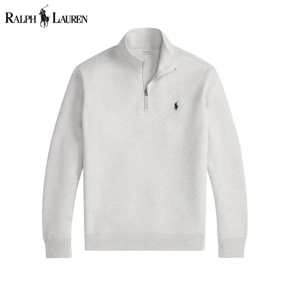 RL Double-Knit Mockneck Pullover Ralph Lauren Montevaro Light Sport Heather S 