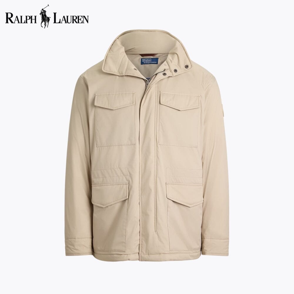 RL Gabardine Hooded Field Jacket Ralph Lauren Montevaro Classic Stone S 