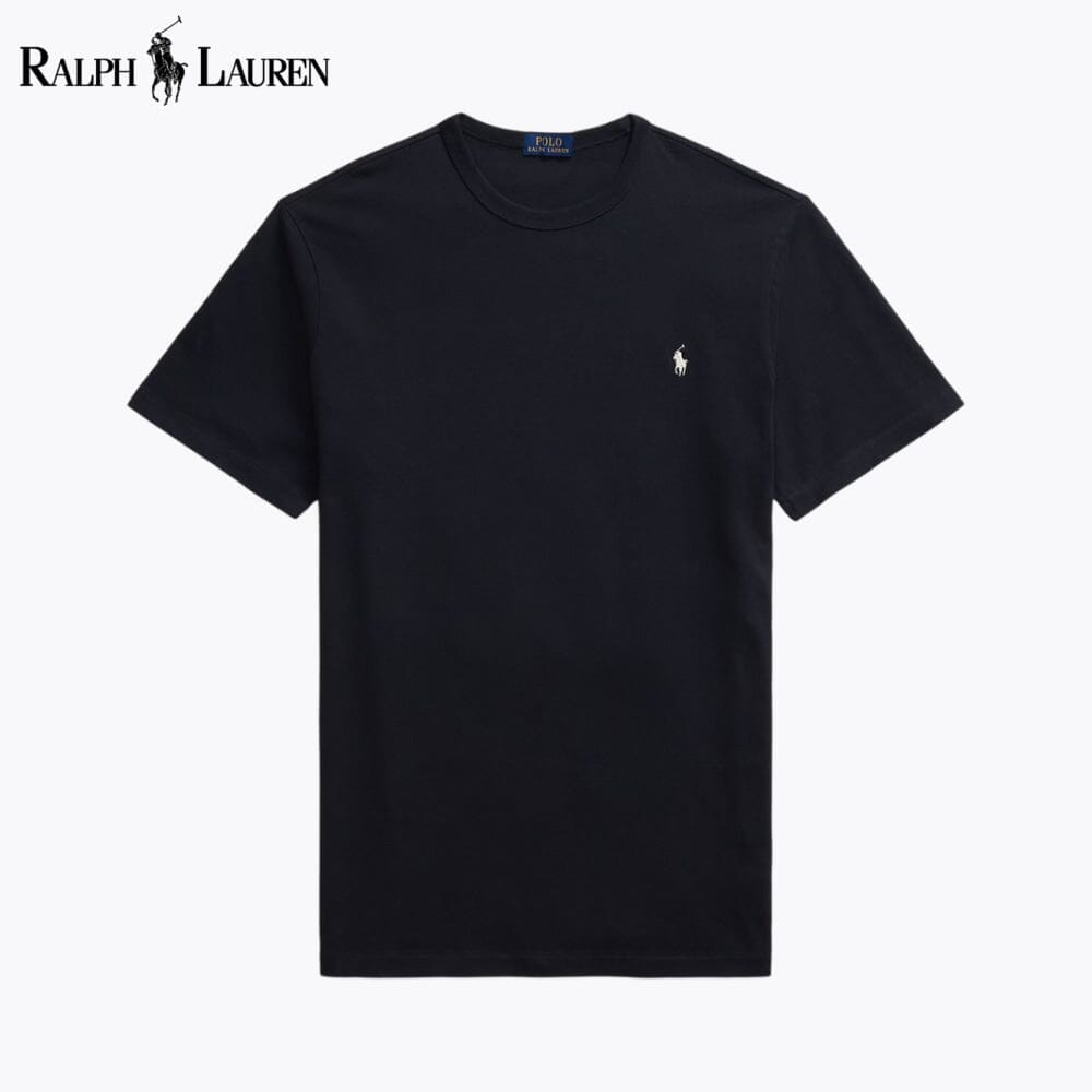 RL Jersey Crewneck T-Shirt Ralph Lauren Luxvian Black S 