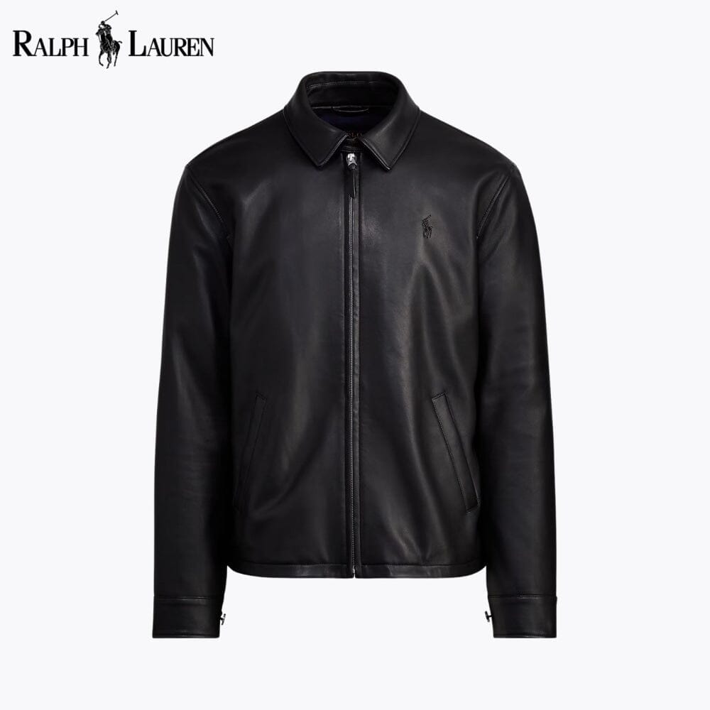 RL Leather Jacket Ralph Lauren Aurev Black S 