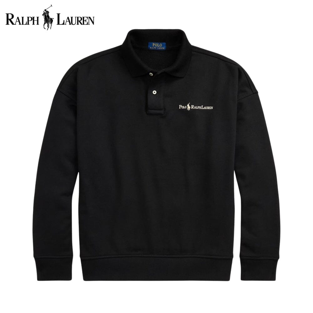 RL Logo Collared Sweatshirt Ralph Lauren Luxvian Black S 
