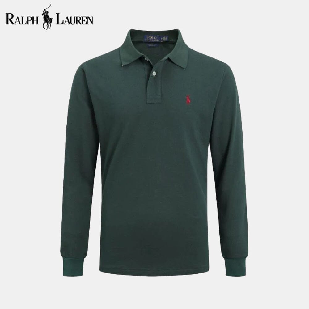 RL Long Slim Fit Dress Shirt Ralph Lauren Aurev Green S 