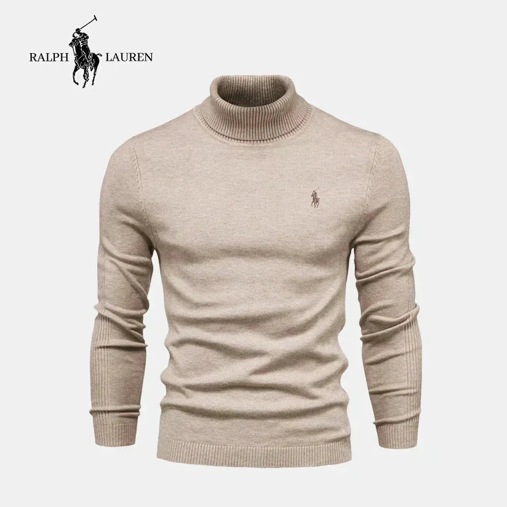 RL Men's Turtleneck Sweater (Clearance) Ralph Lauren Montevaro Beige S 