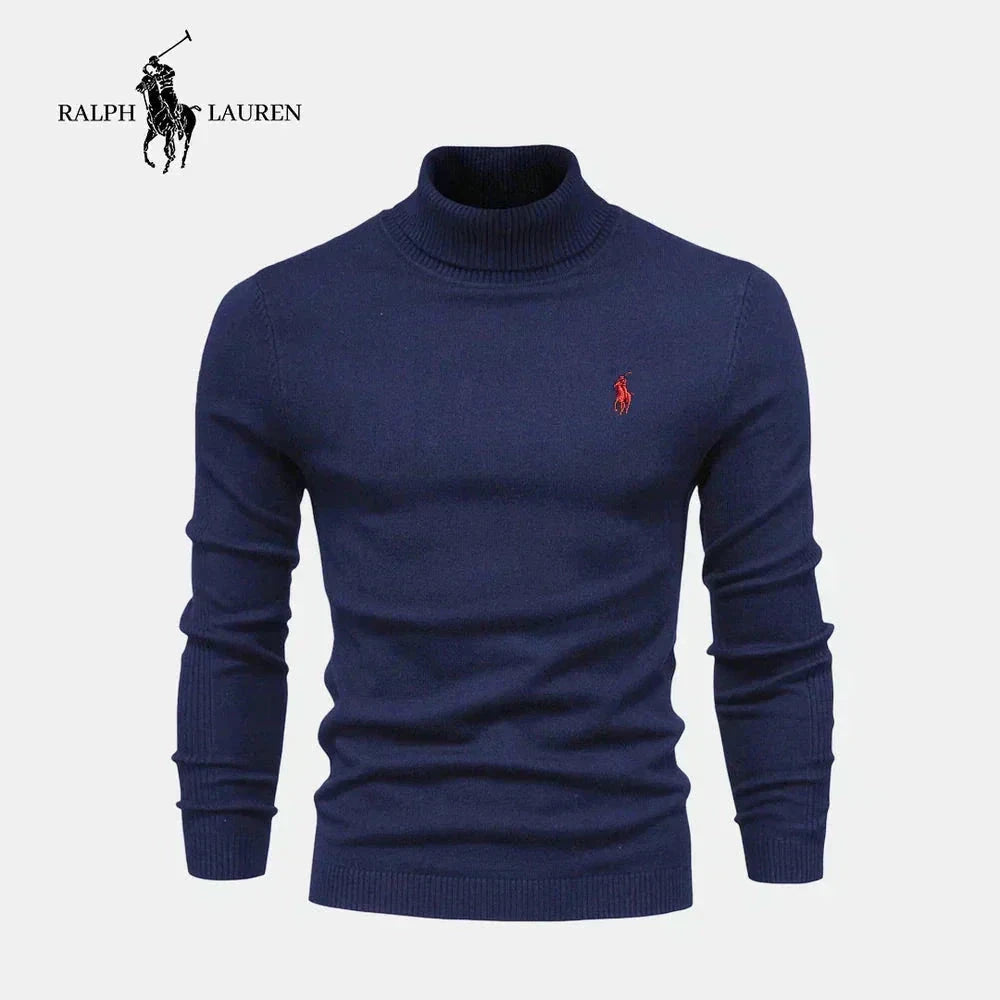 RL Men's Turtleneck Sweater (Clearance) Ralph Lauren Montevaro Blue S 