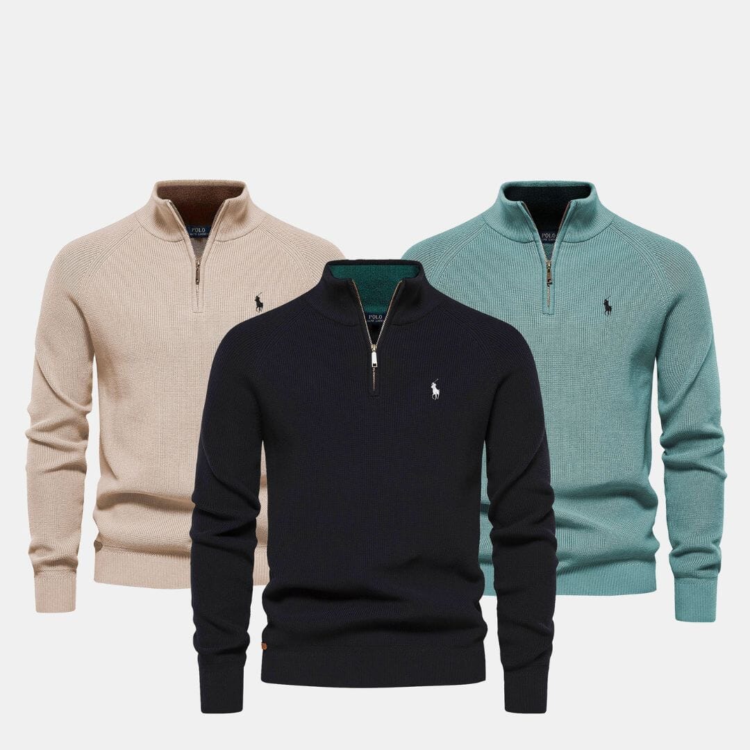 RL Men's Zip Neck Sweater (Clearance) Ralph Lauren Montevaro 