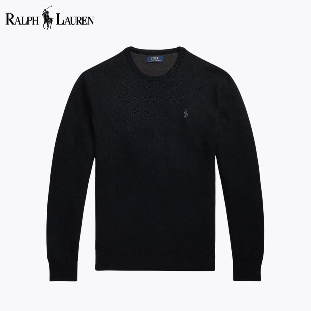 RL Mesh-Knit Cotton Crewneck Sweater Ralph Lauren Luxvian 