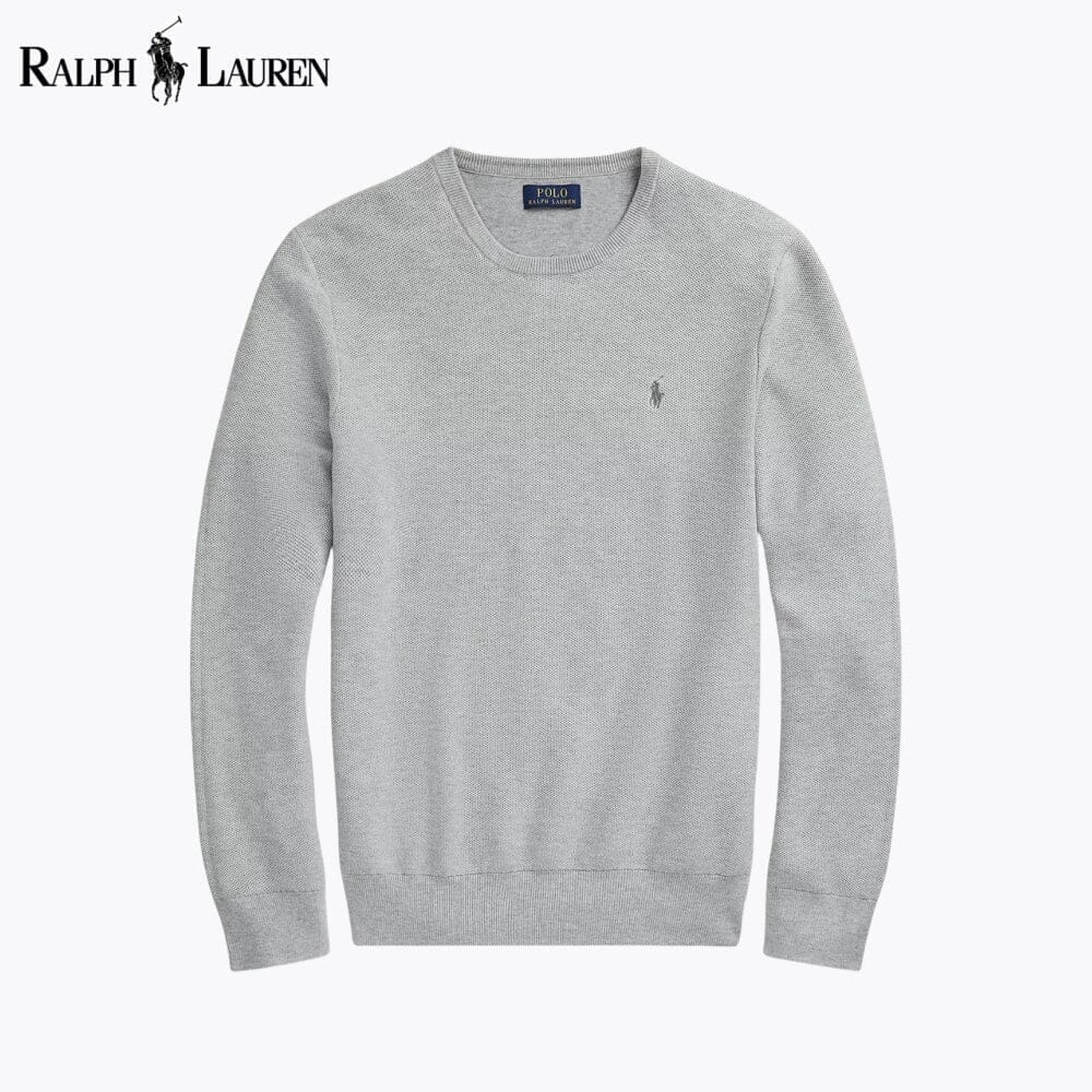 RL Mesh-Knit Cotton Crewneck Sweater Ralph Lauren Luxvian 