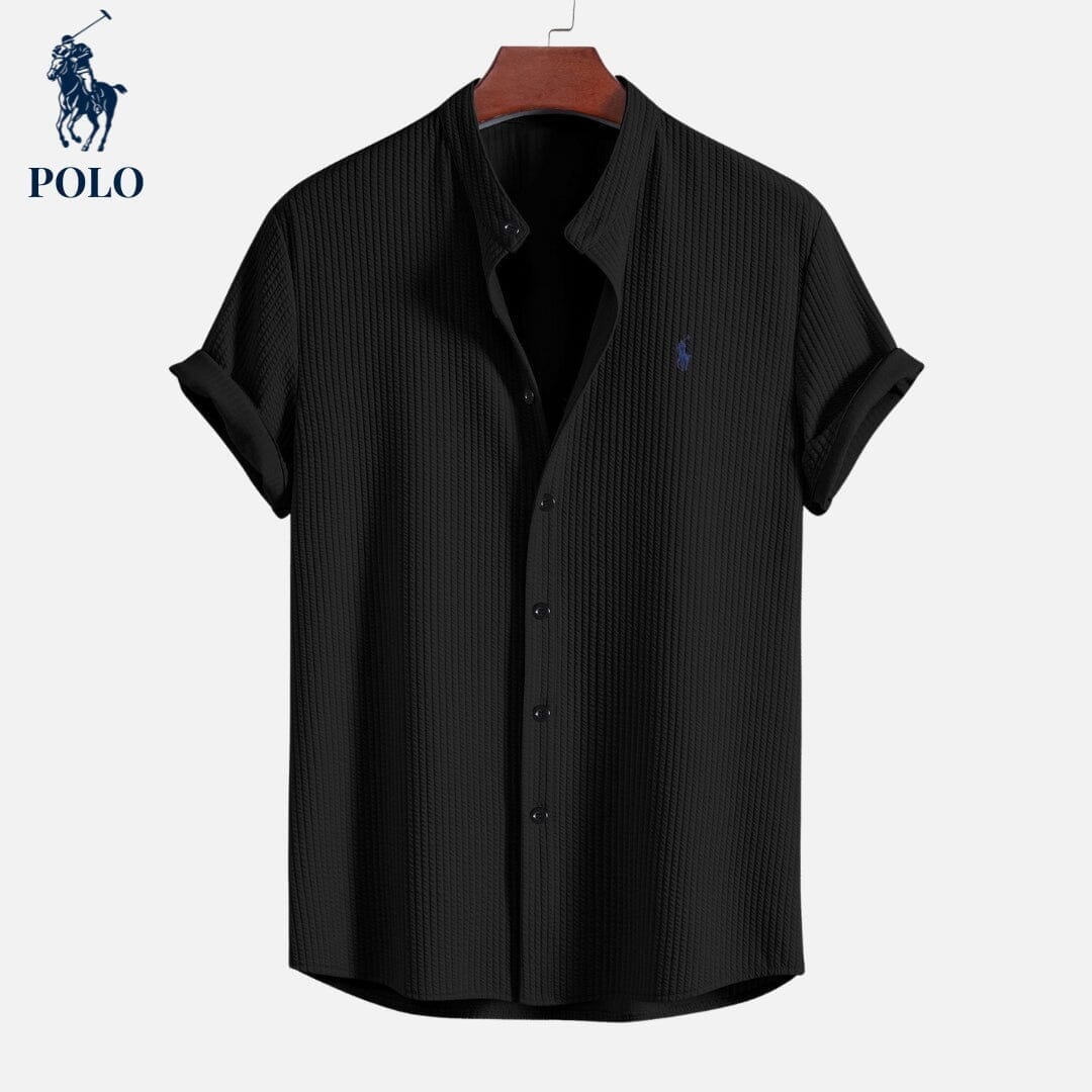 RL Polo Hampton Collar Shirt Ralph Lauren Montevaro Black S 