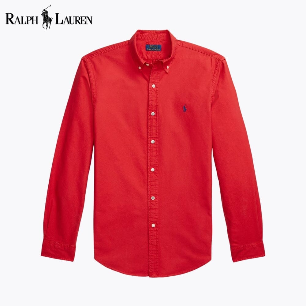 RL Slim Fit Garment-Dyed Oxford Shirt Ralph Lauren Luxvian Red S 