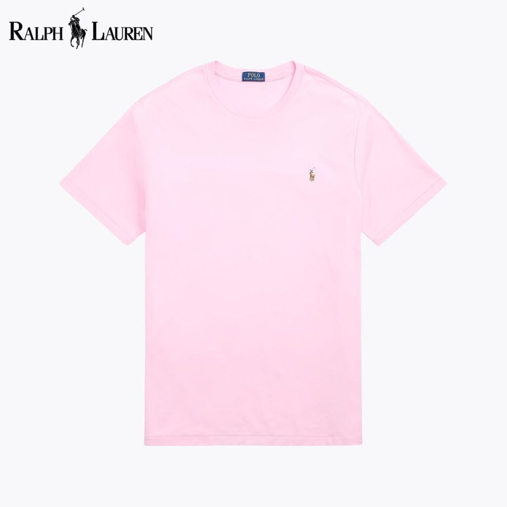 RL Soft Cotton Crewneck T-Shirt Ralph Lauren Luxvian Pink S 