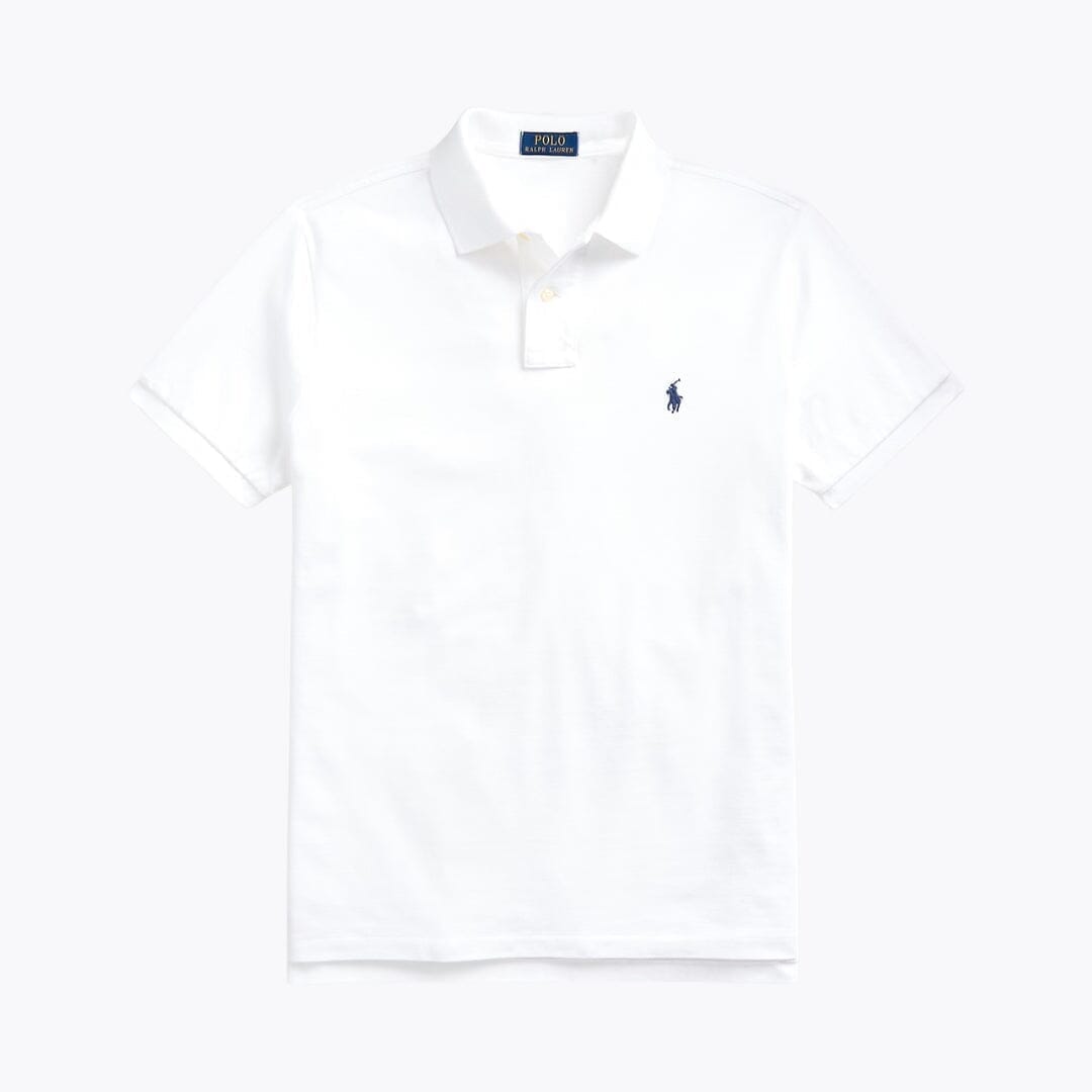 RL The Iconic Mesh Polo Shirt Ralph Lauren Montevaro White/Navy S 