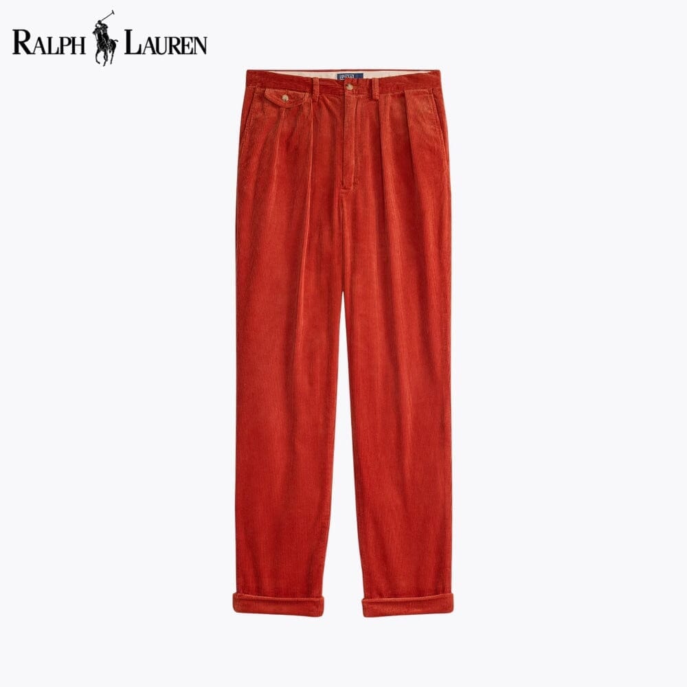 RL Whitman Relaxed Fit Corduroy Pant Ralph Lauren Aurev Orange 28 