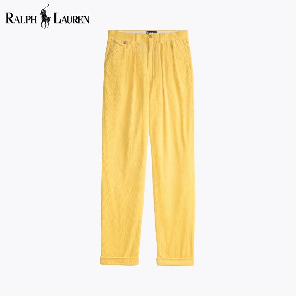 RL Whitman Relaxed Fit Corduroy Pant Ralph Lauren Luxvian Yellow 28 