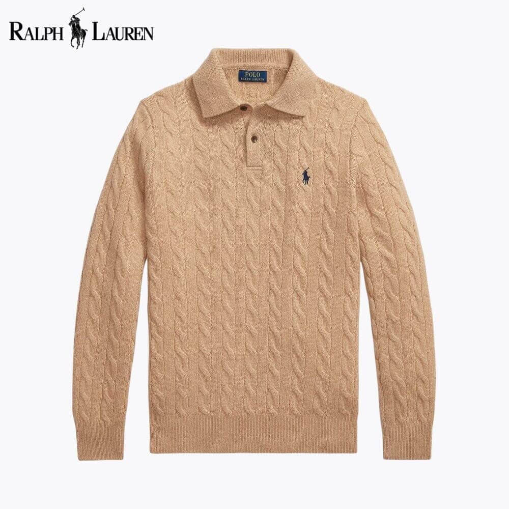 RL Wool–Cashmere Cable-Knit Jumper Ralph Lauren Montevaro Camel S 