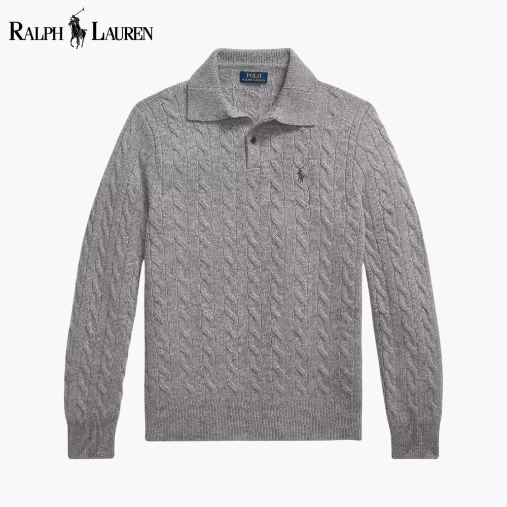 RL Wool–Cashmere Cable-Knit Jumper Ralph Lauren Montevaro Grey S 